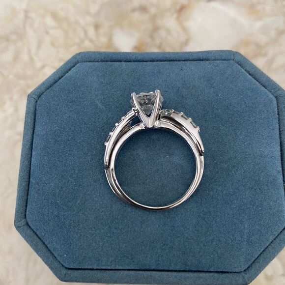 1.50 Carat Natural Diamond 14K White Gold Engagement Ring+Matching Band $14,235 - Picture 6 of 9